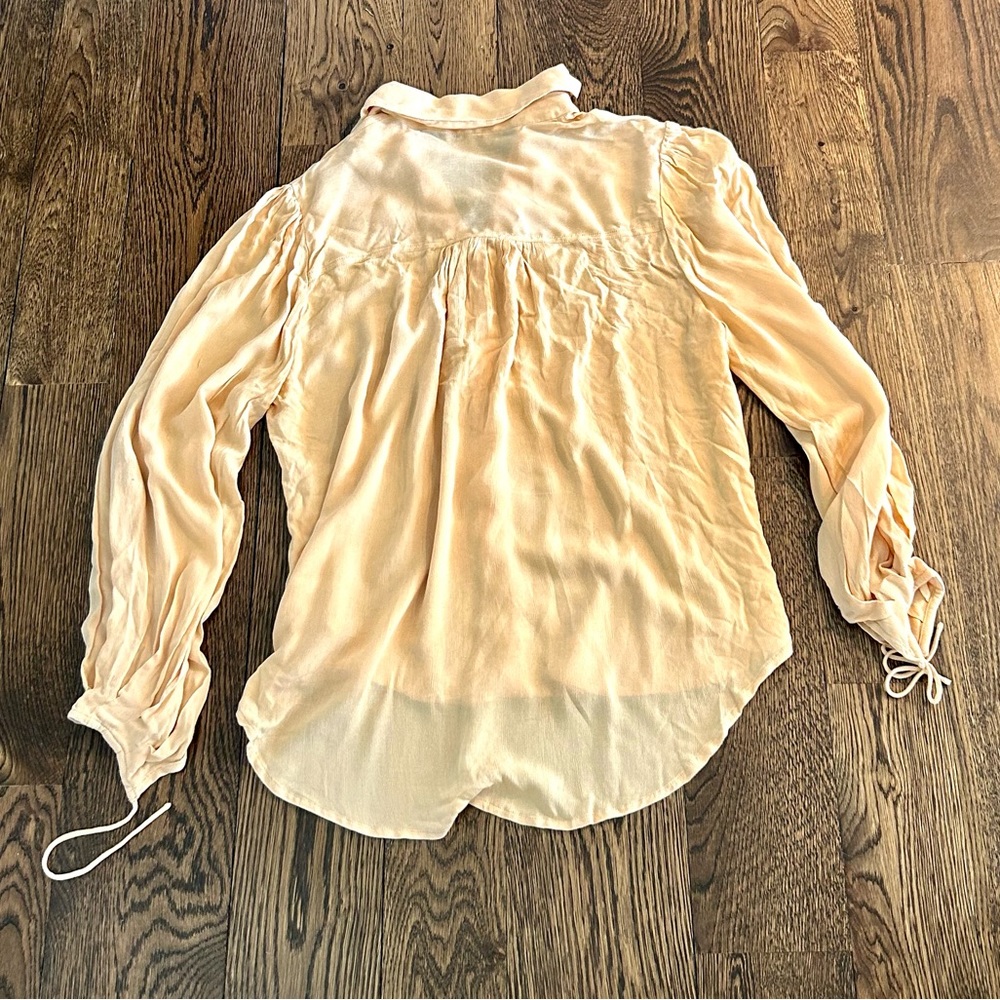 Amuse Society Peach Covered Button Blouse - Picture 9 of 10